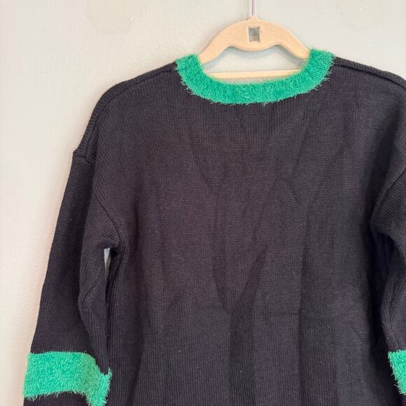 United States Sweaters Women PS Petite Black Flamingos Ugly Christmas Holidays - Picture 6 of 6